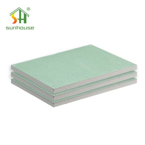 Green Color Moisture Resistant Drywall Mm Tapered Edge Plasterboard