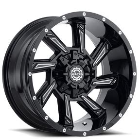 Scorpion Wheels Saw Black Milled Off Road Rims Sc