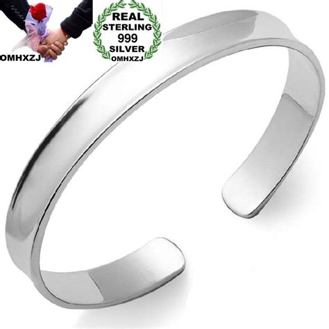 OMHXZJ Brazalete De Plata De Ley 999 Para Hombre Y Mujer Accesorio