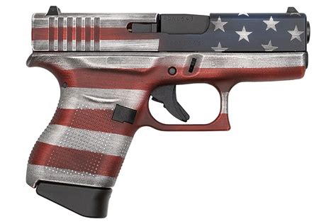 Glock 43 9mm Single Stack Pistol With Cerakote Battleworn Usa Flag