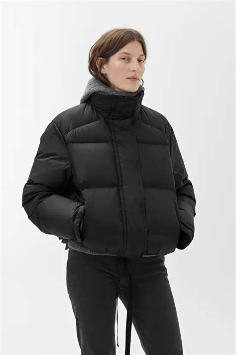 Cropped Down Puffer Jacket Black Arket Puffer Jacket Black