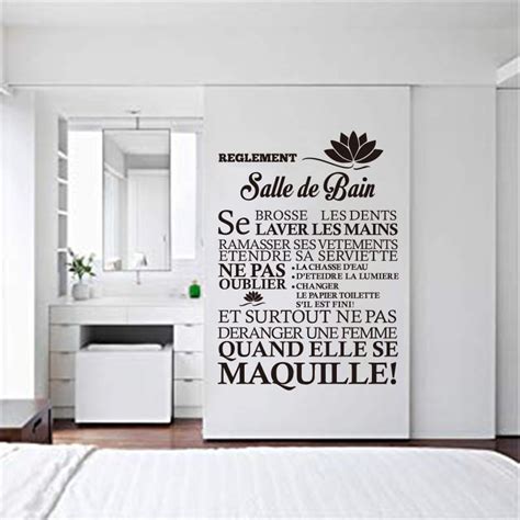 Sticker Mural Citation Pour Salle De Bain Avec Un Guide Pour Se Laver