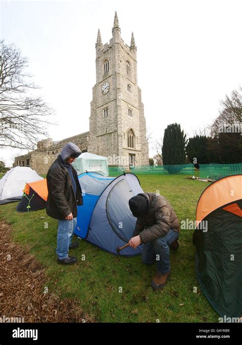 Activists Of The Occupy Southend Movement After They Set Their Camp In