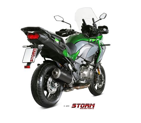 Scarico KAWASAKI VERSYS 1000 Storm Oval Inox Nero K 049 LX2B Storm