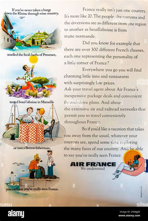 Air France Advert In A Natgeo Magazine October 1974 Stock Photo Alamy