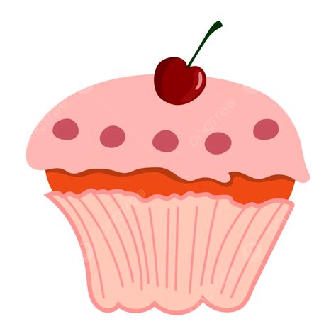 Pink Cupcake With Cherry Clipart