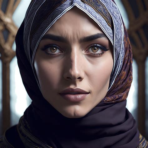 Premium Ai Image A Woman With A Hijab On Her Head And A Scarf On Her