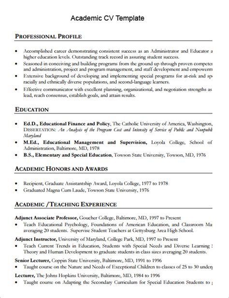 Resume Templates Academic 4 Templates Example Templates Example