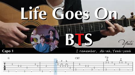 Life Goes On Bts Fingerstyle Guitar Tab Chords Tutorial Youtube