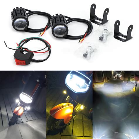 Super Brilhante LED Motocicleta Auxiliar Farol Interruptor De