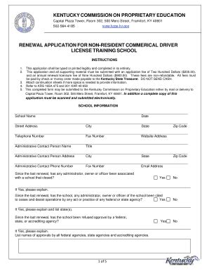 Fillable Online Renewal Application For Non Resident Commerical Driver