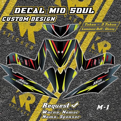 Jual Stiker Decal Mio Soul Fullbody Custom Desain Request Warna