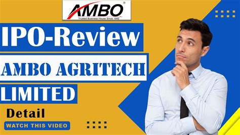 Ambo Agritec IPO Ambo Agritec IPO GMP Ambo Agritec IPO Review