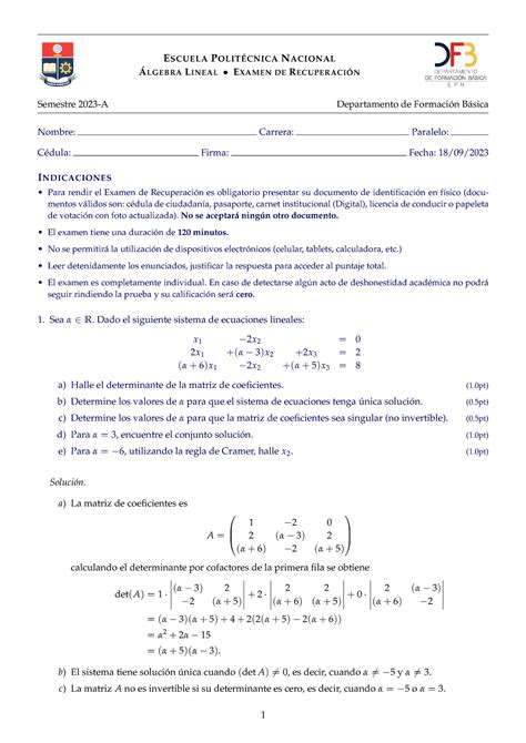 Algebra Ejercicios A Escuela Polit Cnica Nacional Lgebra