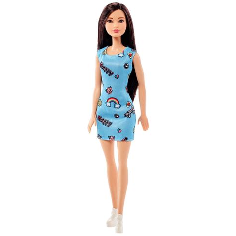 Boneca Barbie Fashion And Beauty Morena Vestido Azul Mattel