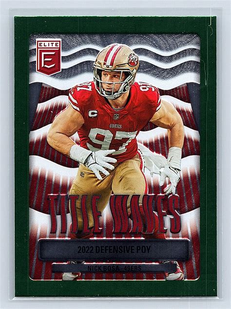 2023 Panini Donruss Elite Nick Bosa Title Waves GREEN TW 8 49ers EBay