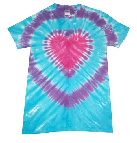 Purple Heart Tie Dye T Shirt Hand Crafted In The U K Etsy