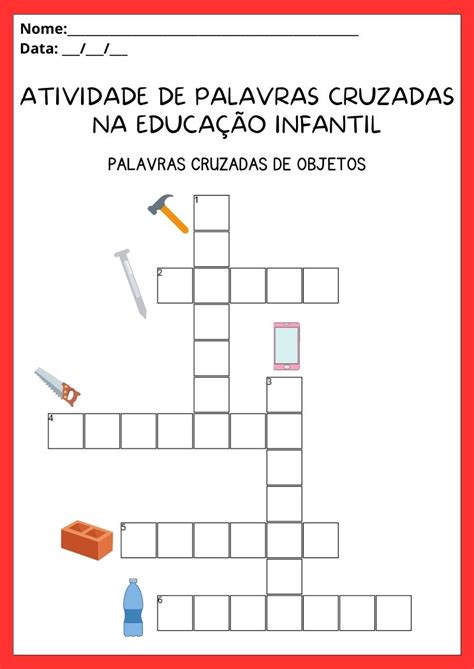 10 Atividades De Palavras Cruzadas Na Educação Infantil