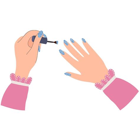 Woman Painting Her Nails Women S Well Groomed Hands With Nail Polish