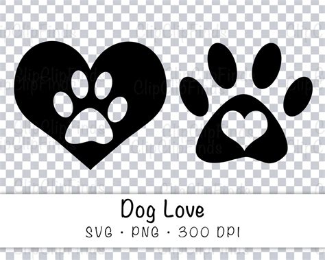 Hund Liebe Herz Pfote Svg Vektor Cut Datei Und Png Transparent Etsy