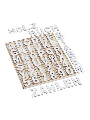 Relaxdays Holzbuchstaben Holzzahlen Tlg Set Gro Buchstaben A Z