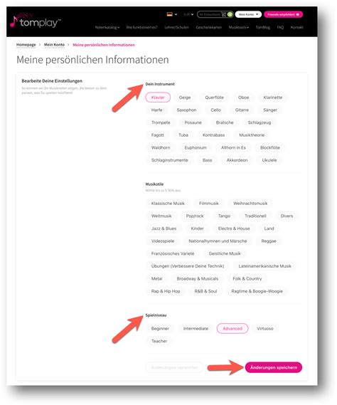 Wie Ndere Ich Mein Hauptinstrument Oder Meine Spielniveau Tomplays