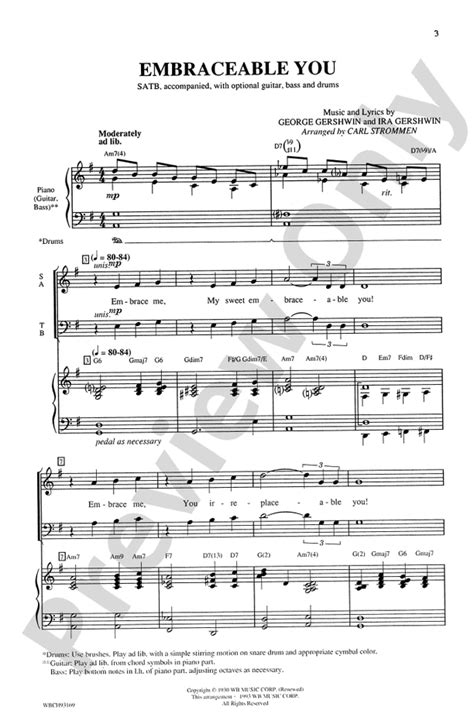 Embraceable You Satb Choral Octavo Ira Gershwin Digital Sheet Music