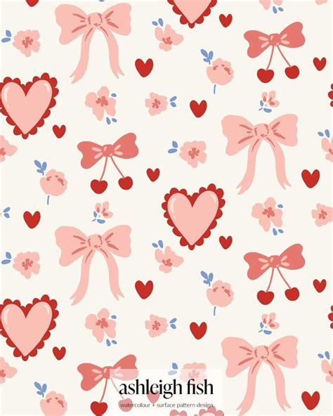 Coquette Bows Surface Pattern Collection For Valentines Day Ashleigh