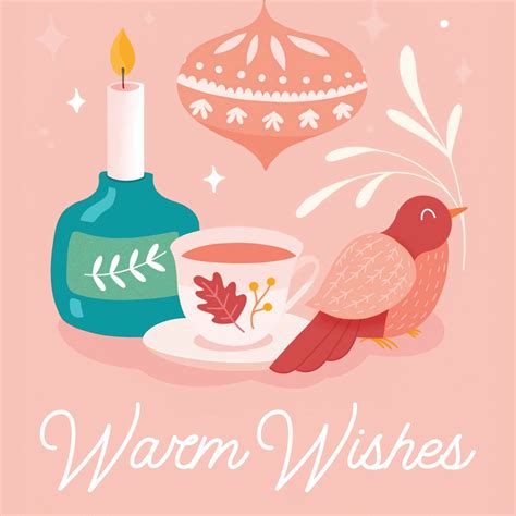 Warm Wishes Candle And Bird Christmas Card – Boomf