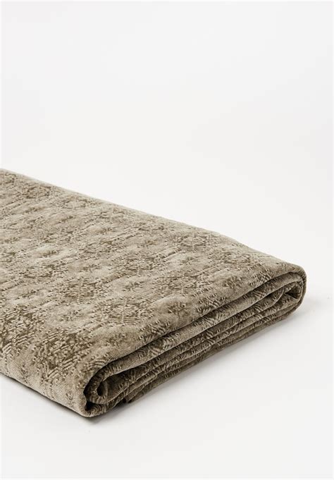 Maison De Vacances Large Stone Washed Jacquard Throw In Kilim Kaki Grey