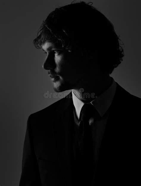 Profile Of Man In Black Shadow Stock Photo Image Of Lighting People