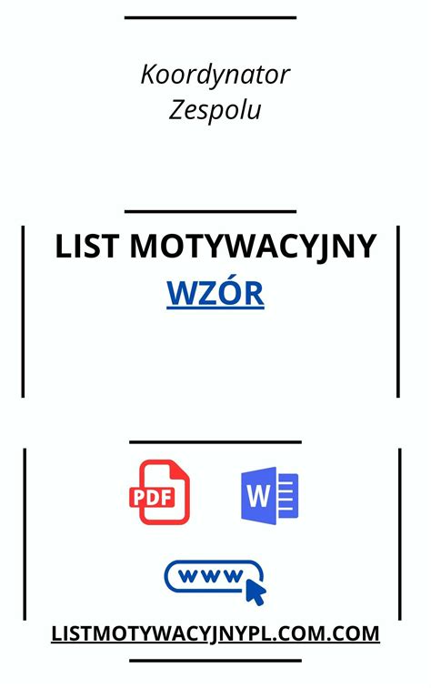 List Motywacyjny Koordynator Zespo U Wz R