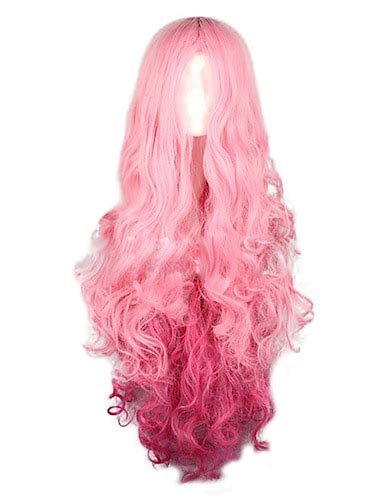 Fouriding 31 Orange Womens Long Curly Wave Cosplay Party Wigs