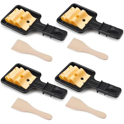 Mini Ensemble De 4 PoêLes à Raclette Au Fromage PoêLons CarréS Avec 4