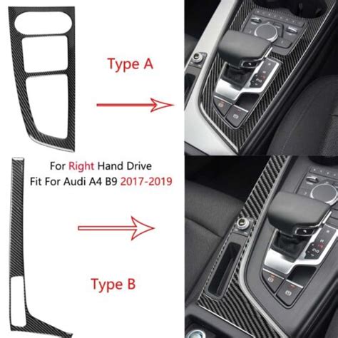 Rhd For Audi A B Carbon Fiber Center Side Console Gear Shift