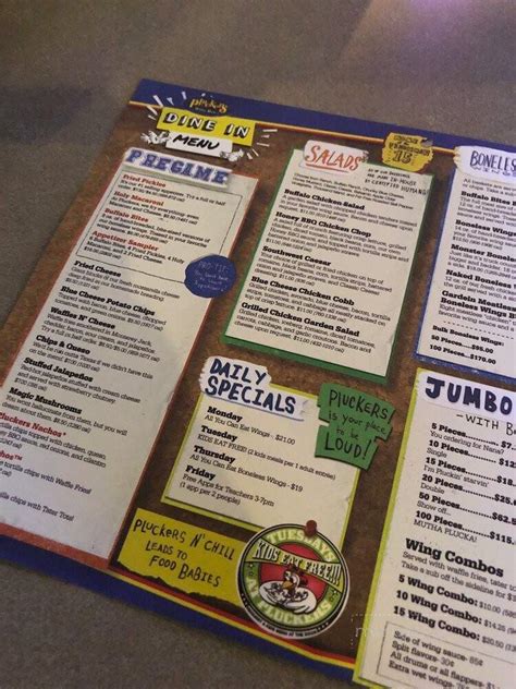 Online Menu Of Pluckers Wing Bar Houston Tx