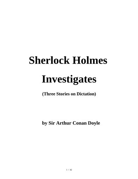 PDF Sherlock Holmes Investigates DOKUMEN TIPS