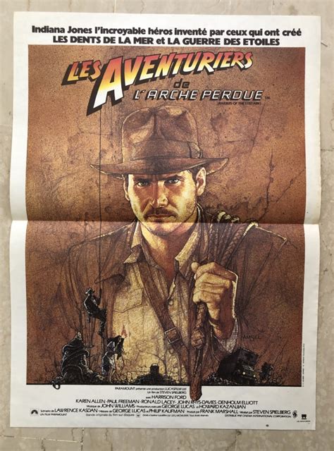 Indiana Jones 1 1981 Affiche Originale De Cinéma Petit Format Pliée