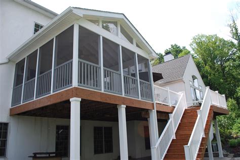 Elevated Screened Porch with Deck and Stairs | Outdoor remodel, Porch design, Screened porch designs