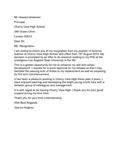 Resignation Letter To Principal Sample Edit Fill Sign Online Handypdf