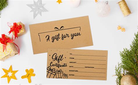 Amazon Kraft Blank Gift Certificates Pcs Certificate Cards