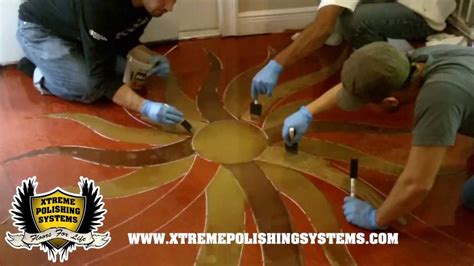 How To Metallic Epoxy Floor Application With A Custom Logo Vinyl Decal