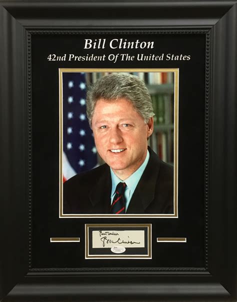 Bill Clinton Signed Custom Framed Cut Display Inscribed Best Wishes