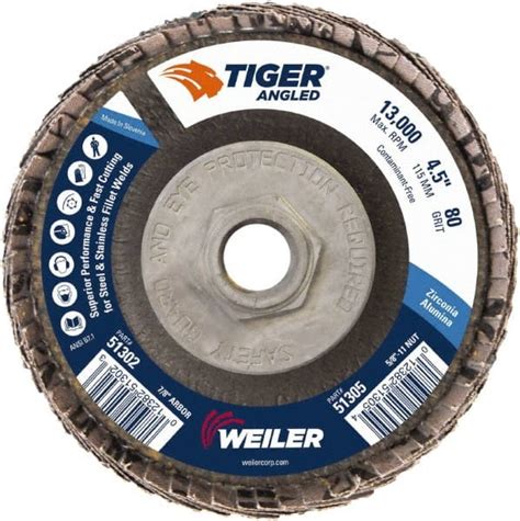 Weiler Flap Disc Dia Grit Zirconia Alumina Type