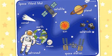 Free Space Scene Word Mat Lenseignant A Fait Twinkl