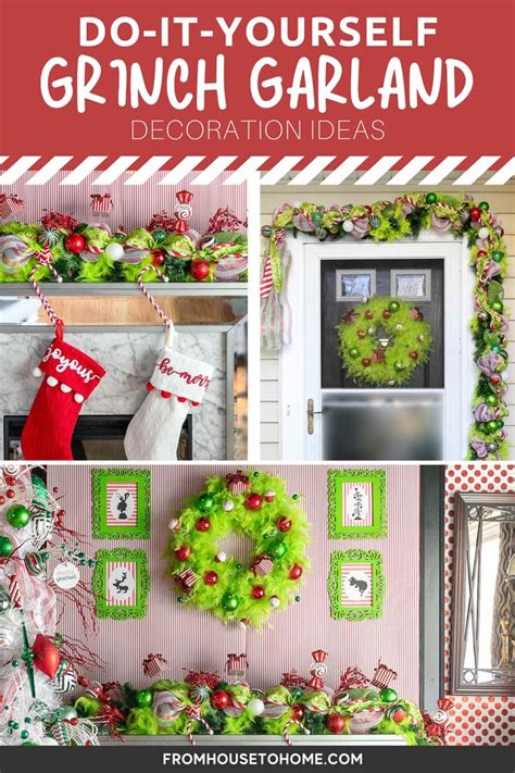 Christmas Decorations And Wreaths Are Featured In This Collage With The