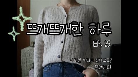 뜨개뜨개한 하루 Ep25 가디건 어디서 샀냐고요 제가 뜬건데요 어도어립 가디건 Adore Rib Cardigan 완성