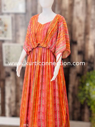 Indo Western Long Dress Kurti Connection