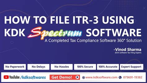 Webinar How To File Itr 3 Using Kdk Spectrum Software Youtube