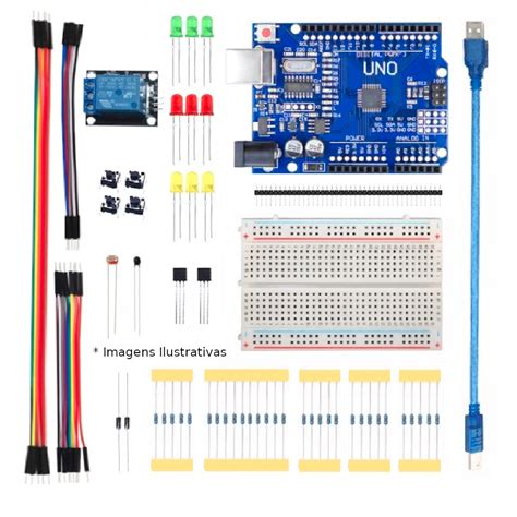 Kit Componentes Eletr Nicos Itens Led Diodo Resistor Capacitor